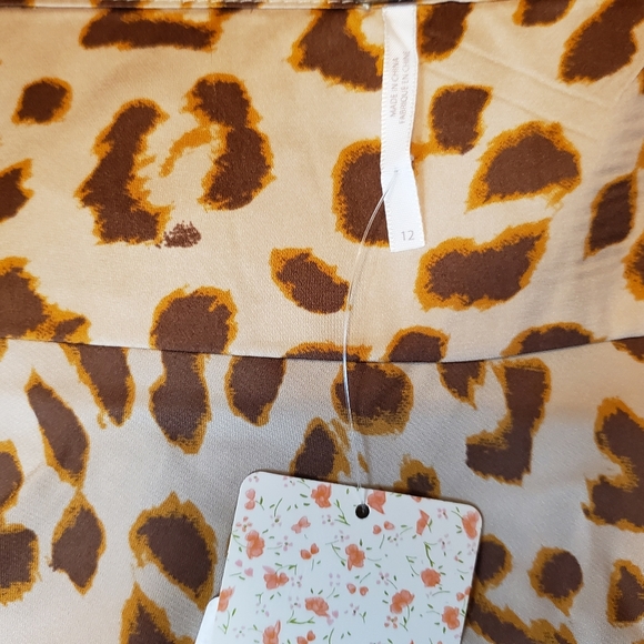 Free People Normani Leopard Print Skirt Size 12 - Picture 5 of 6